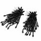 An explosion of faceted, shiny black beads and bars elongate into a modern, edgy display. Earring attaches to a standard post fitting.  Sold as one pair of post earrings