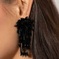 An explosion of faceted, shiny black beads and bars elongate into a modern, edgy display. Earring attaches to a standard post fitting.  Sold as one pair of post earrings