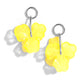 Paparazzi Accessories - Glassy Garden - Yellow Earring a high-sheen silver hoop gives way to acrylic Primrose and Lemon flowers that are threaded through the center of a hoop by a silver attachment for a whimsical, fun pop of color along the ear. Earring attaches to a standard post fitting. Sold as one pair of post earrings.