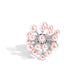 Paparazzi Accessories - Bubbly Beau - Pink Rings featuring a floral, fanned-out pattern, a collection of glossy baby pink pearls bloom and extend out on dainty silver rods from a pearly center atop the finger. Features a stretchy band for a flexible fit.  Sold as one individual ring.