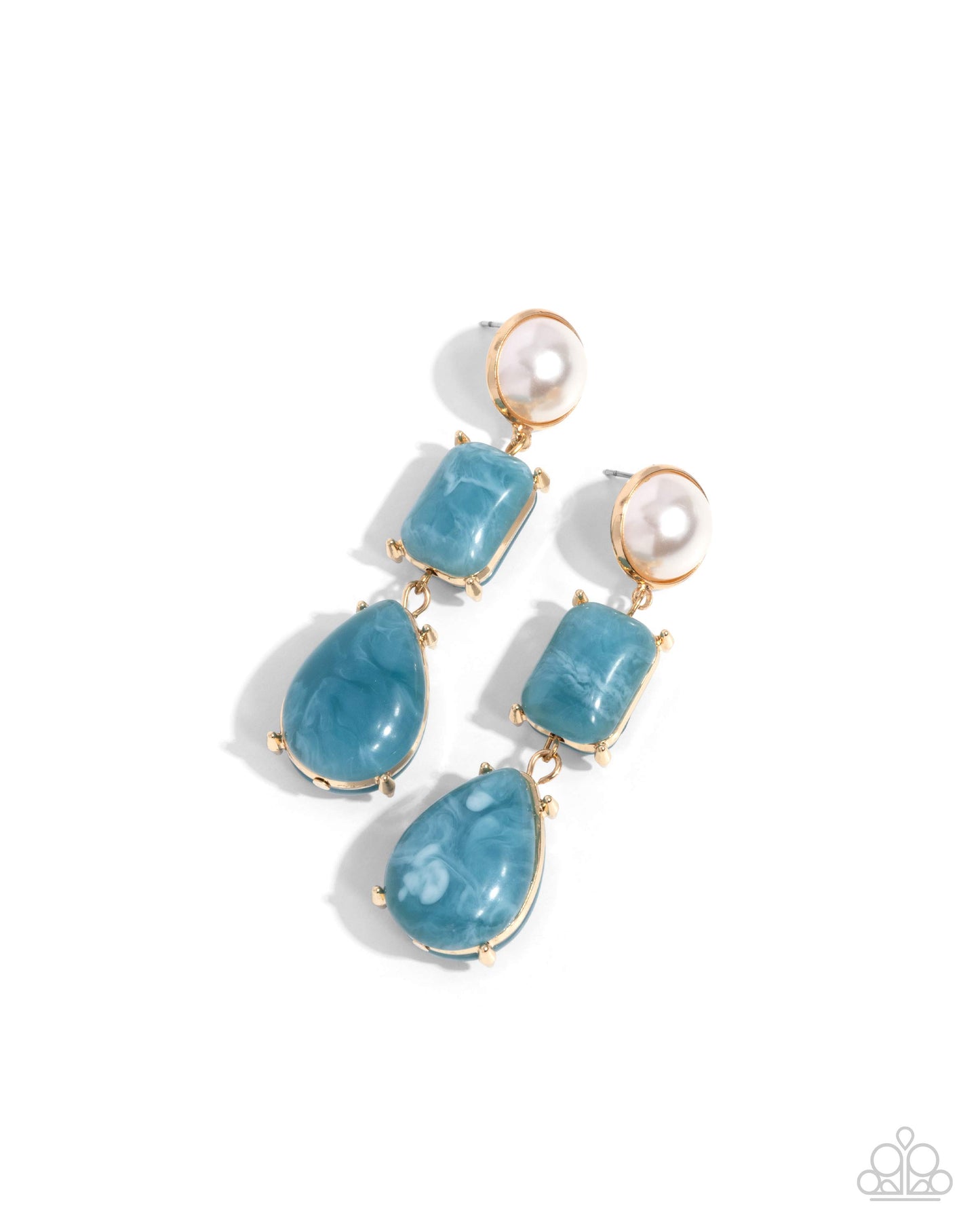 Paparazzi Accessories - Marbled Masterpiece - Blue Earrings