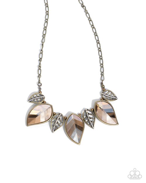 Paparazzi Accessories - Leafy Leader - Brass Necklaces