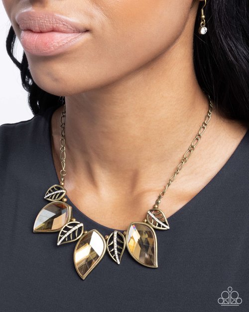 Paparazzi Accessories - Leafy Leader - Brass Necklaces