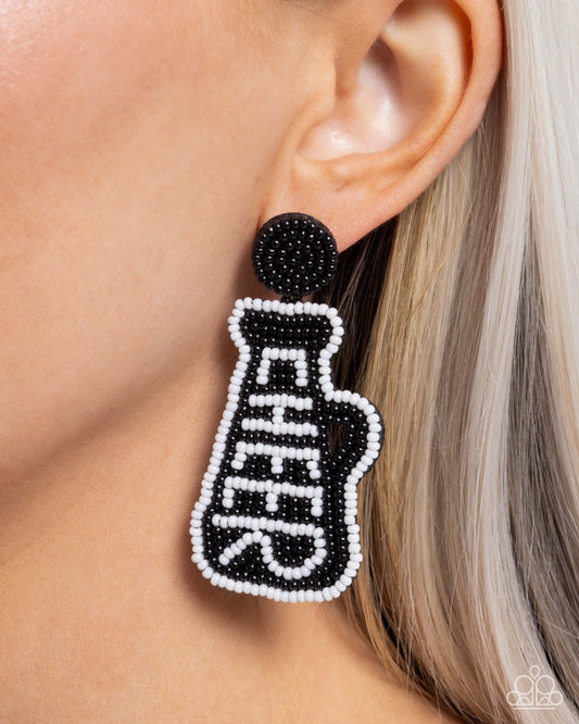 Paparazzi Accessories - Cheer Captain - Black Earrings