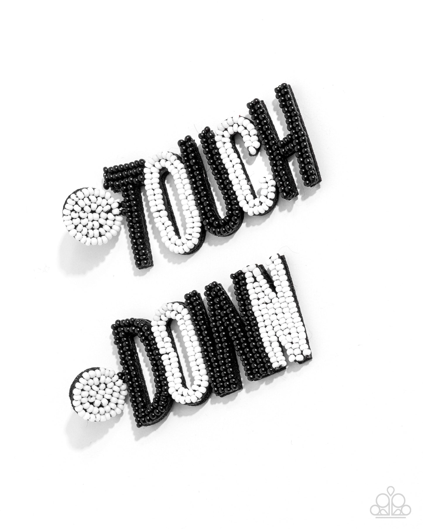 Paparazzi Accessories - Y2K Year & Touchdown Texture - Black Jewelry Set