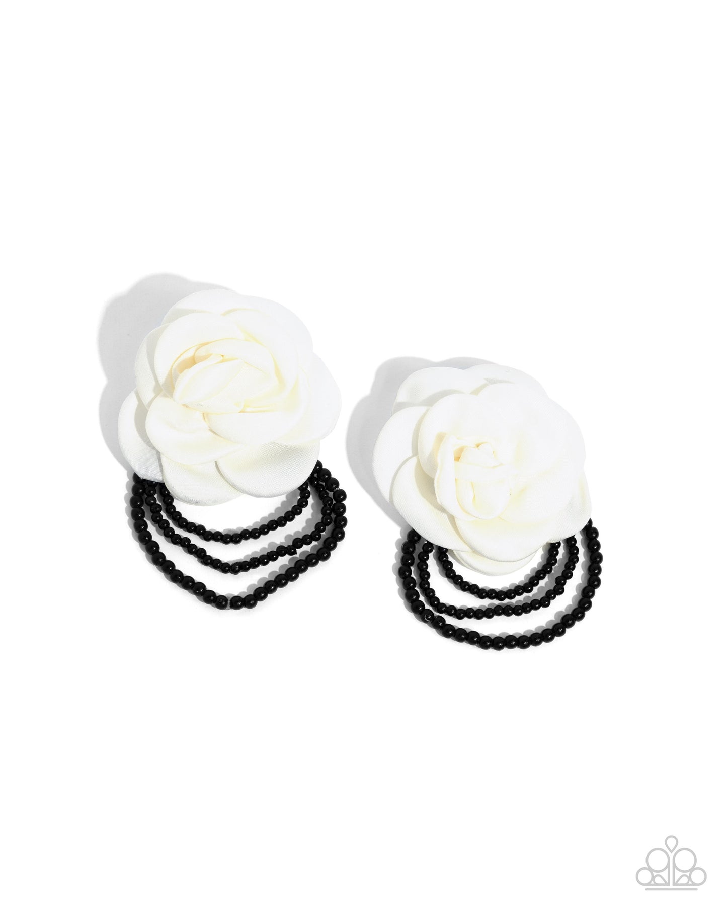 Paparazzi Accessories - Dramatic Dame - White Earrings