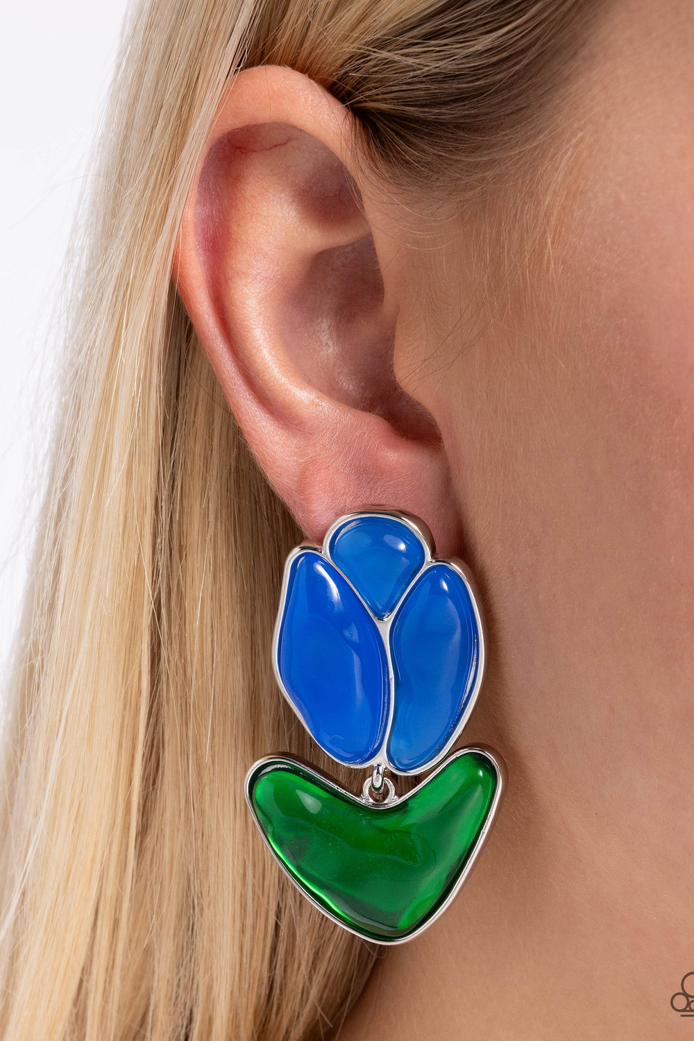 Paparazzi Accessories Tulip Triumph Blue Earrings