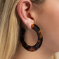 Paparazzi Accessories - Spotted Scoop - Brown Earrings
