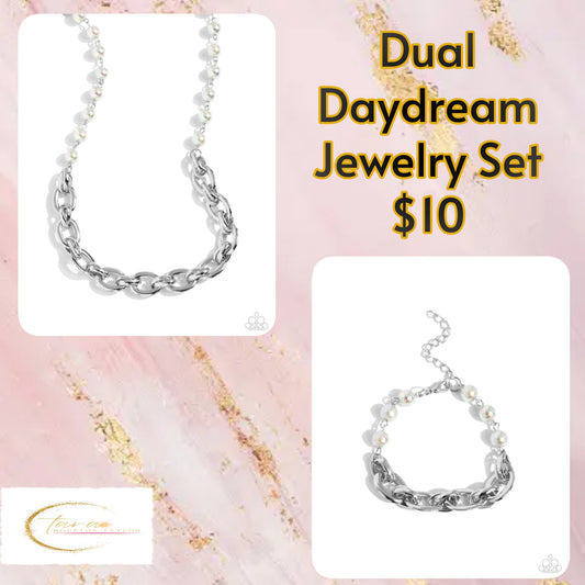 Paparazzi Accessories - Dual Daydream - Silver Jewelry Set