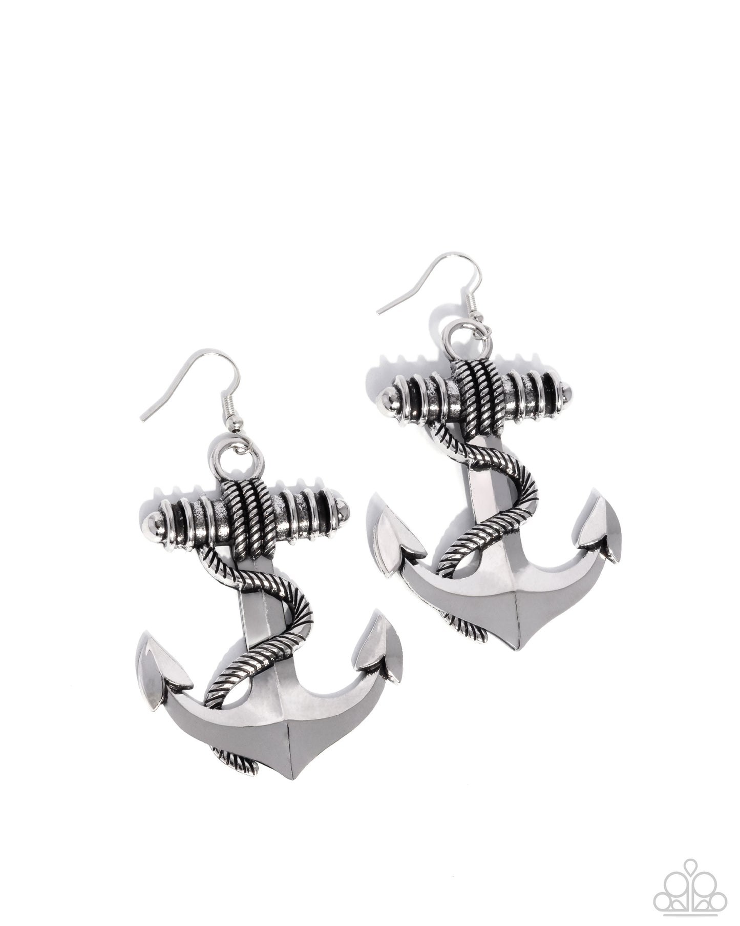 Paparazzi Accessories - Adorable Anchor - Silver Earrings