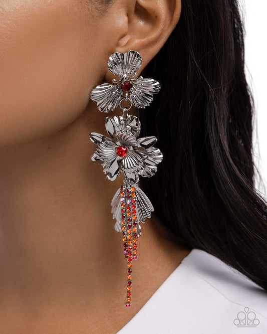 Paparazzi Accessories - Classical Cadenza - Red Earrings