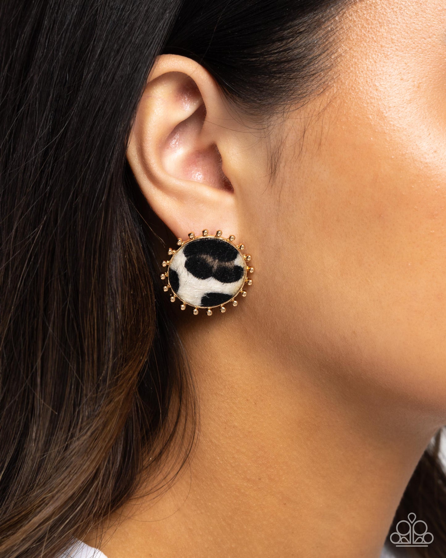 Paparazzi Accessories - Cowhide Couture - Brown Earrings