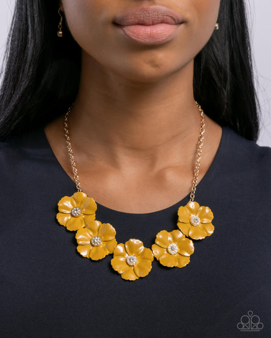 Paparazzi Accessories - Floral Favor - Yellow Necklaces