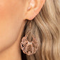 Airy rose gold petals ripple out across a scalloped rose gold frame, resulting in a frilly and enchanting display. Earring attaches to a standard fishhook fitting. Sold as one pair of earrings.