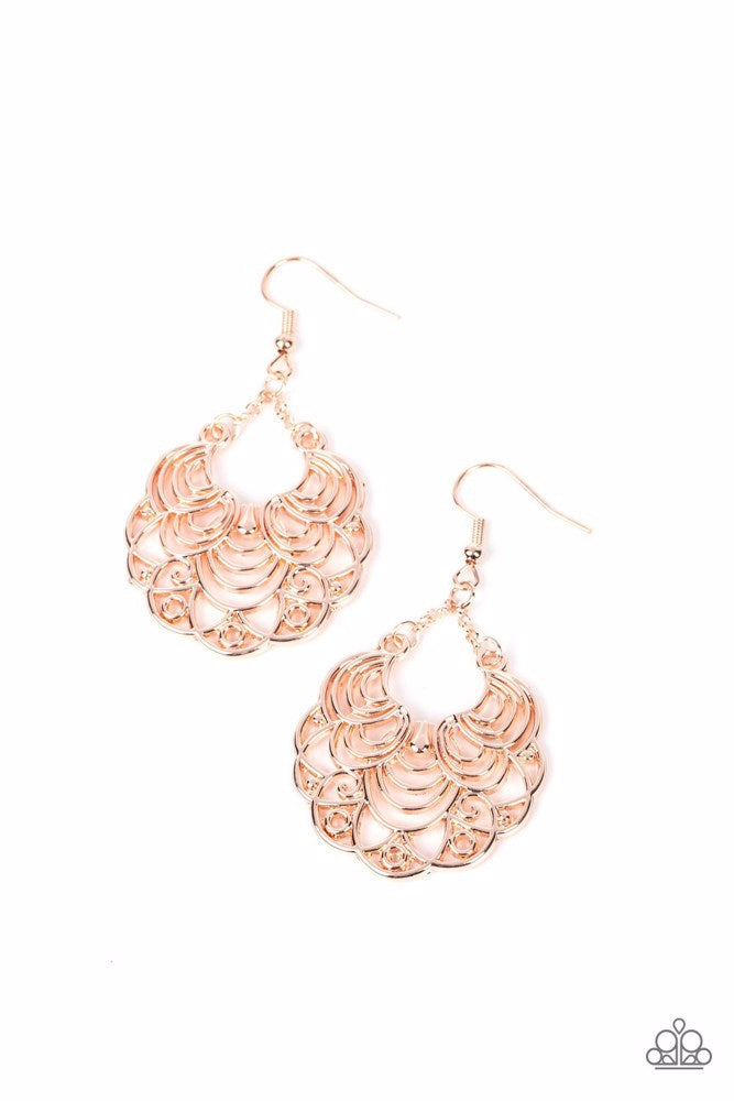 Rose Gold-Plated Circular Drop Earrings – DIVAWALK | Online Shopping for  Designer Jewellery, Clothing, Handbags in India