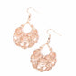 Airy rose gold petals ripple out across a scalloped rose gold frame, resulting in a frilly and enchanting display. Earring attaches to a standard fishhook fitting. Sold as one pair of earrings.