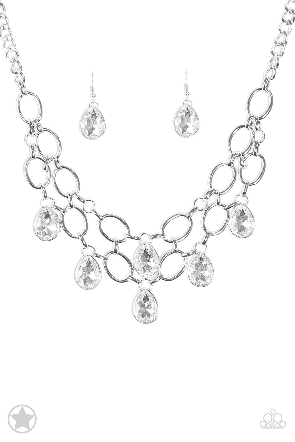 Paparazzi Accessories Show Stopping Shimmer - White Blockbuster Necklaces - Lady T Accessories