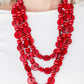 Paparazzi Accessories Barbados Bopper - Red Wood Necklaces - Lady T Accessories