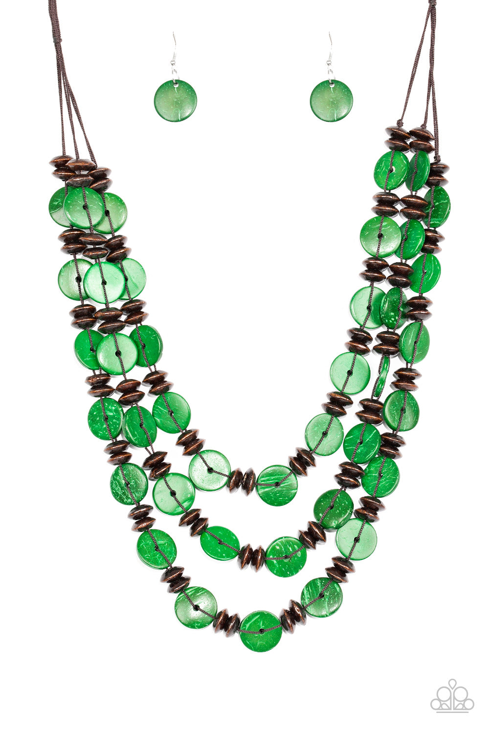 Paparazzi Accessories Key West Walkabout - Green Wood Necklaces - Lady T Accessories