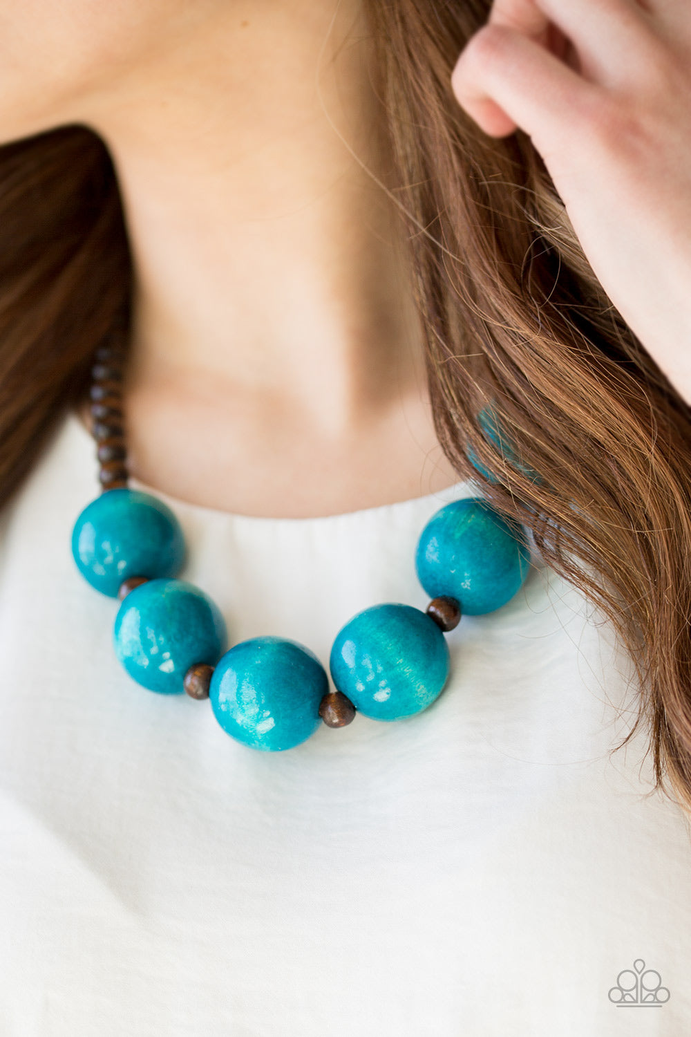 Paparazzi Accessories Oh My Miami - Blue Wood Necklaces - Lady T Accessories
