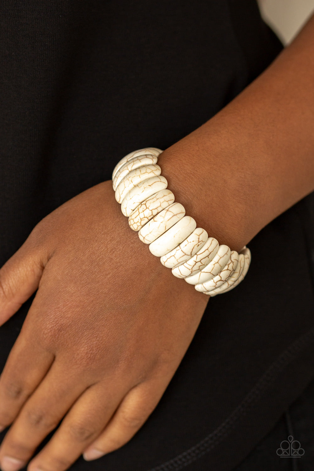 Paparazzi Accessories Peacefully Primal - White Bracelets - Lady T Accessories
