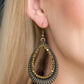 Paparazzi Accessories Right as REIGN - Brass Earrings - Lady T Accessories