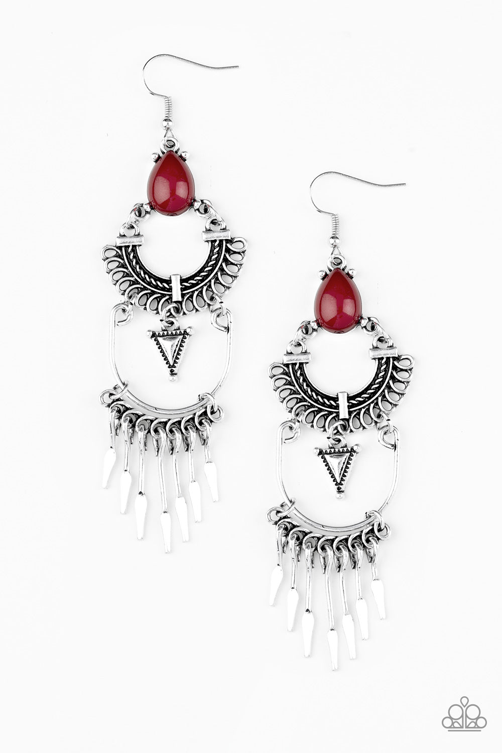 Paparazzi Accessories Progressively Pioneer - Red Earrings - Lady T Accessories