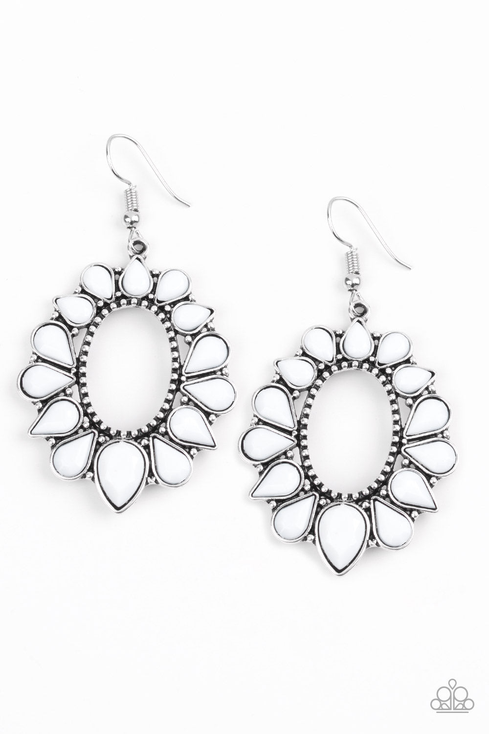 Paparazzi Accessories Fashionista Flavor White Earrings - Lady T Accessories