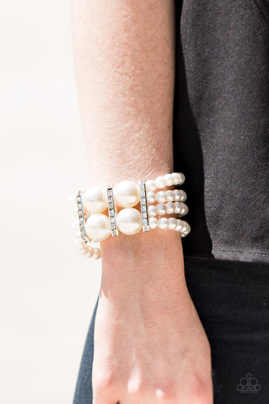 Paparazzi Accessories Romance Remix - White Pearl Bracelets  - Lady T Accessories