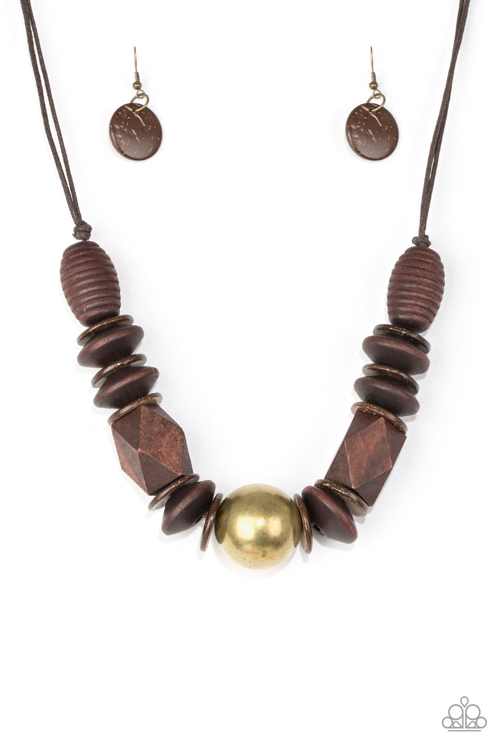 Paparazzi Accessories Grand Turks Getaway - Brass Wood Necklaces - Lady T Accessories