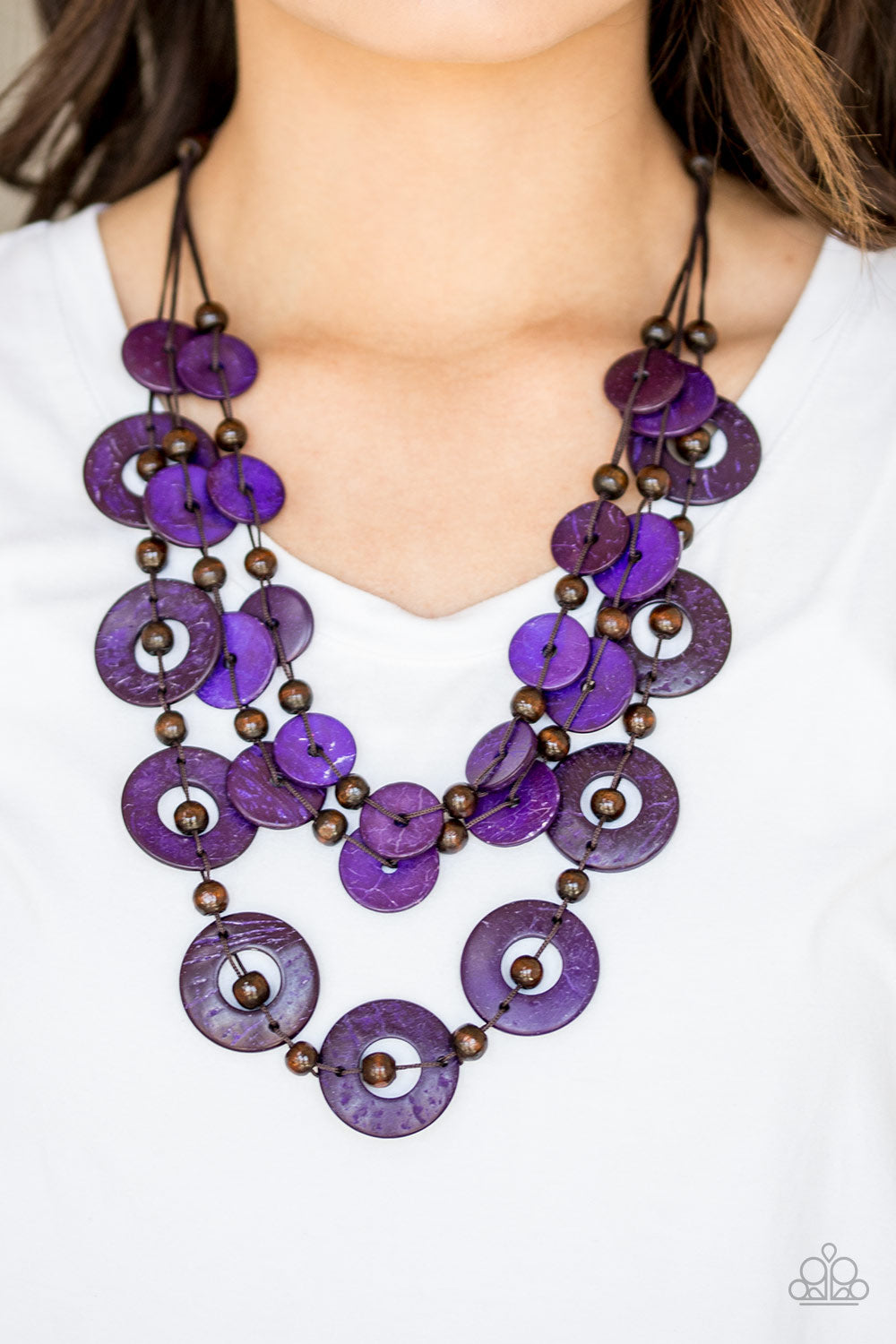 Paparazzi Accessories Catalina Coastin - Purple Wood Necklaces - Lady T Accessories