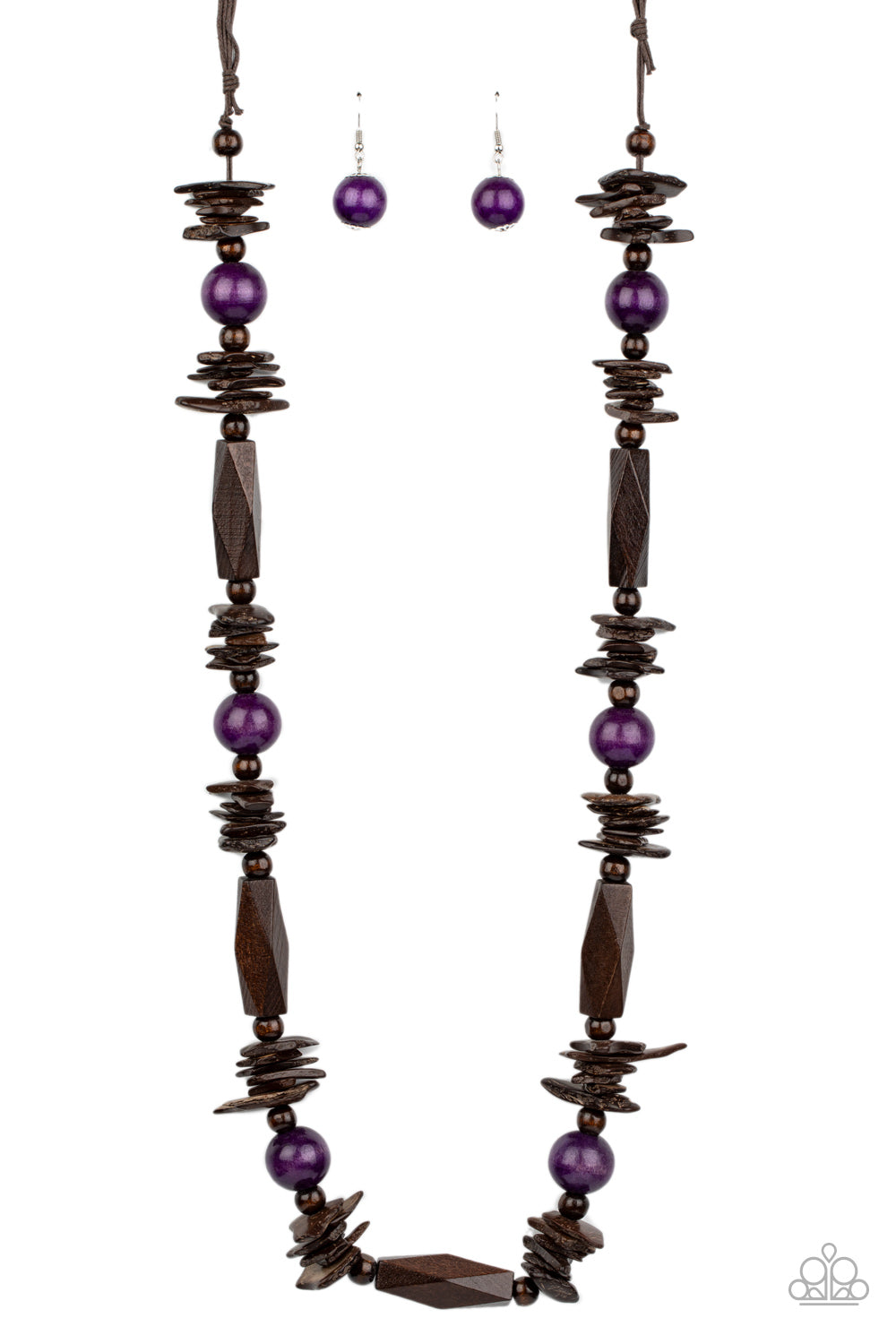 Paparazzi Accessories Cozumel Coast - Purple Wood Necklaces - Lady T Accessories