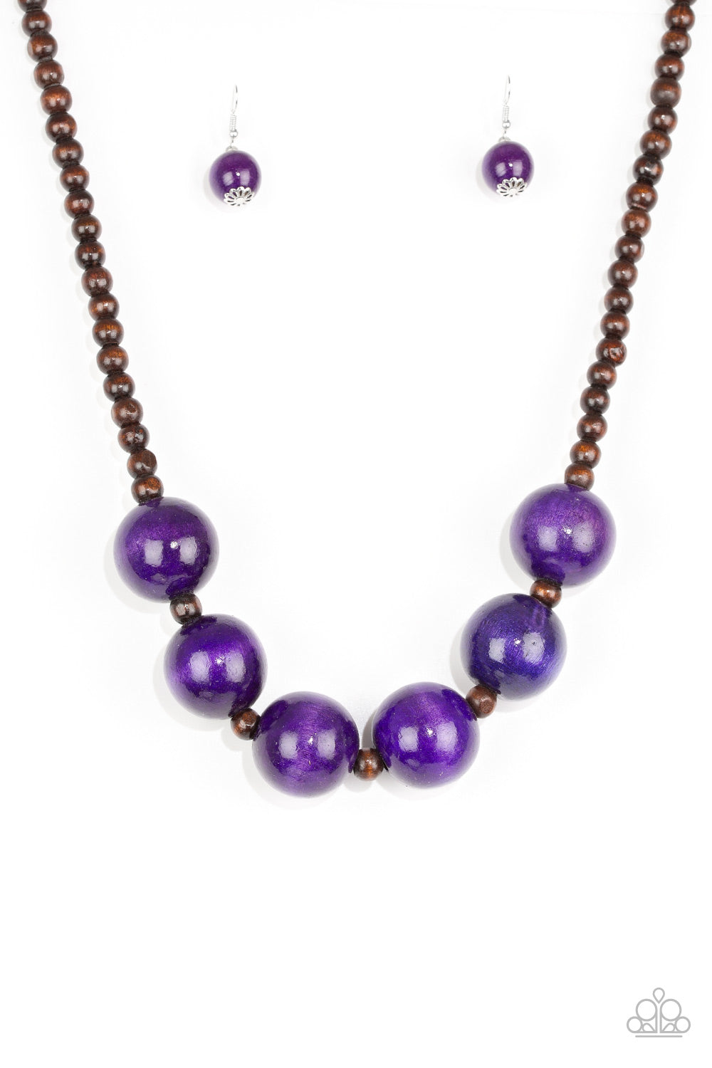Paparazzi Accessories Oh My Miami - Purple Wood Necklaces - Lady T Accessories