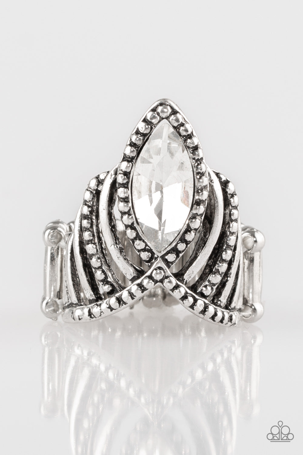 Paparazzi Accessories Here's Your Crown - White Rings - Lady T Accessories