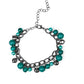 Paparazzi Accessories Hold My Drink - Green Bracelets pearly and polished green beading joins faceted gunmetal beads along a bold gunmetal chain, creating a sassy fringe around the wrist. Features an adjustable clasp closure.  Sold as one individual bracelet.  Get The Complete Look! Necklace: "Watch Me Now - Green" (Sold Separately)   