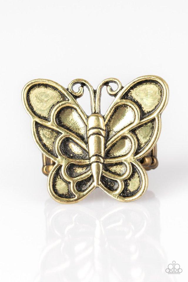 Paparazzi Accessories Sky High Butterfly - Brass Rings - Lady T Accessories