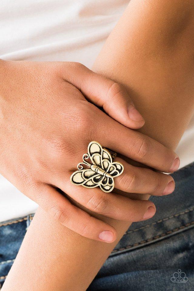 Paparazzi Accessories Sky High Butterfly - Brass Rings - Lady T Accessories