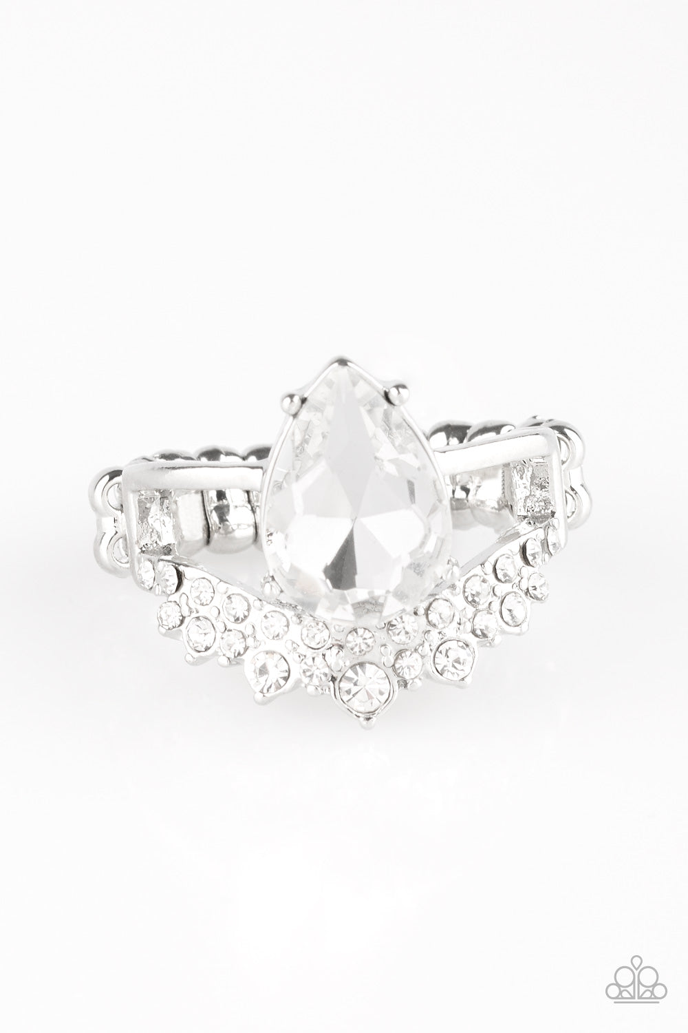 Paparazzi Accessories If the Crown Fits - White Rings - Lady T Accessories