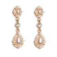 Paparazzi Accessories All- Glowing - Gold Post Earrings a solitaire white rhinestone is linked between two pearly and white rhinestone encrusted frames, creating an elegant lure. Earring attaches to a standard post fitting. Sold as one pair of post earrings.   Perfect for those with sensitive skin.
