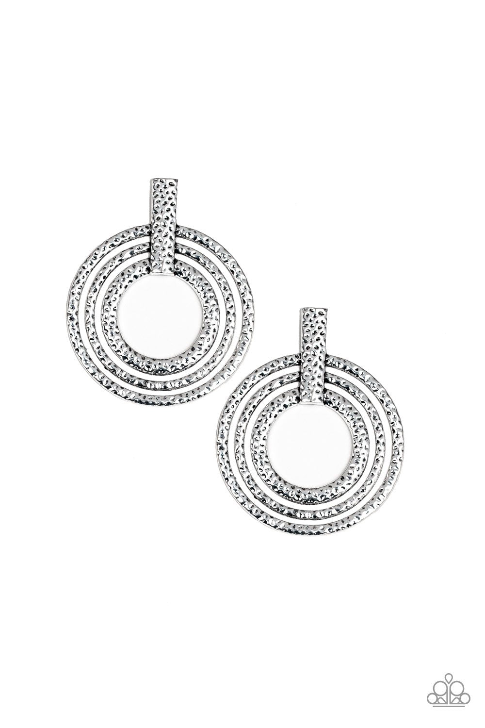 Paparazzi Accessories Ever Elliptical - Silver Earrings - Lady T Accessories
