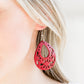 Paparazzi Accessories Merrilly Marooned - Red Wood Earrings - Lady T Accessories