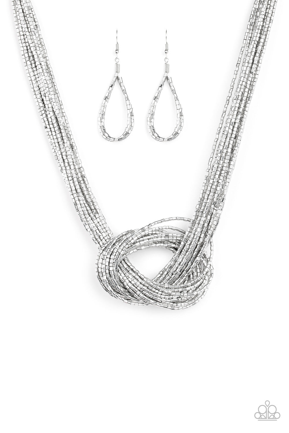 Paparazzi Accessories Knotted Knockout - Silver Seedbead Necklaces - Lady T Accessories