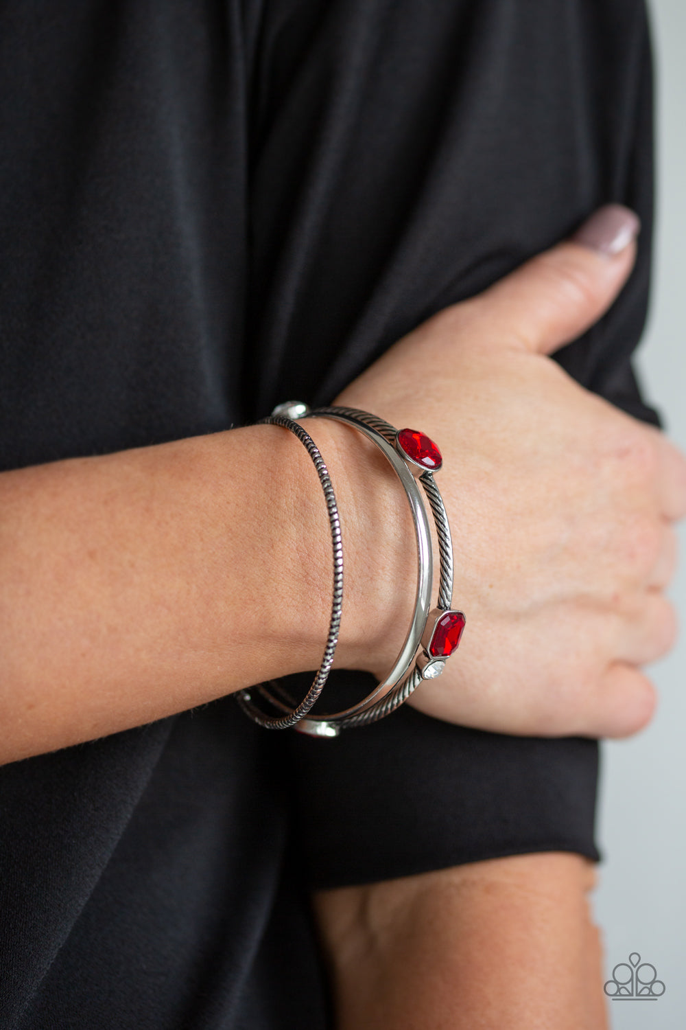 Paparazzi Accessories City Slicker Sleek - Red Bracelets - Lady T Accessories