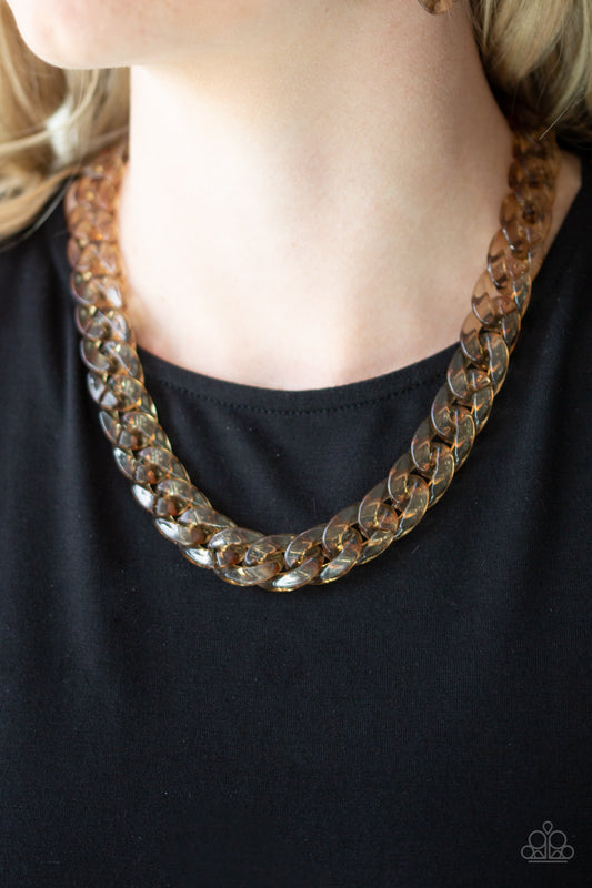 Paparazzi Accessories Put It On Ice - Brass Necklaces - Lady T Accessories