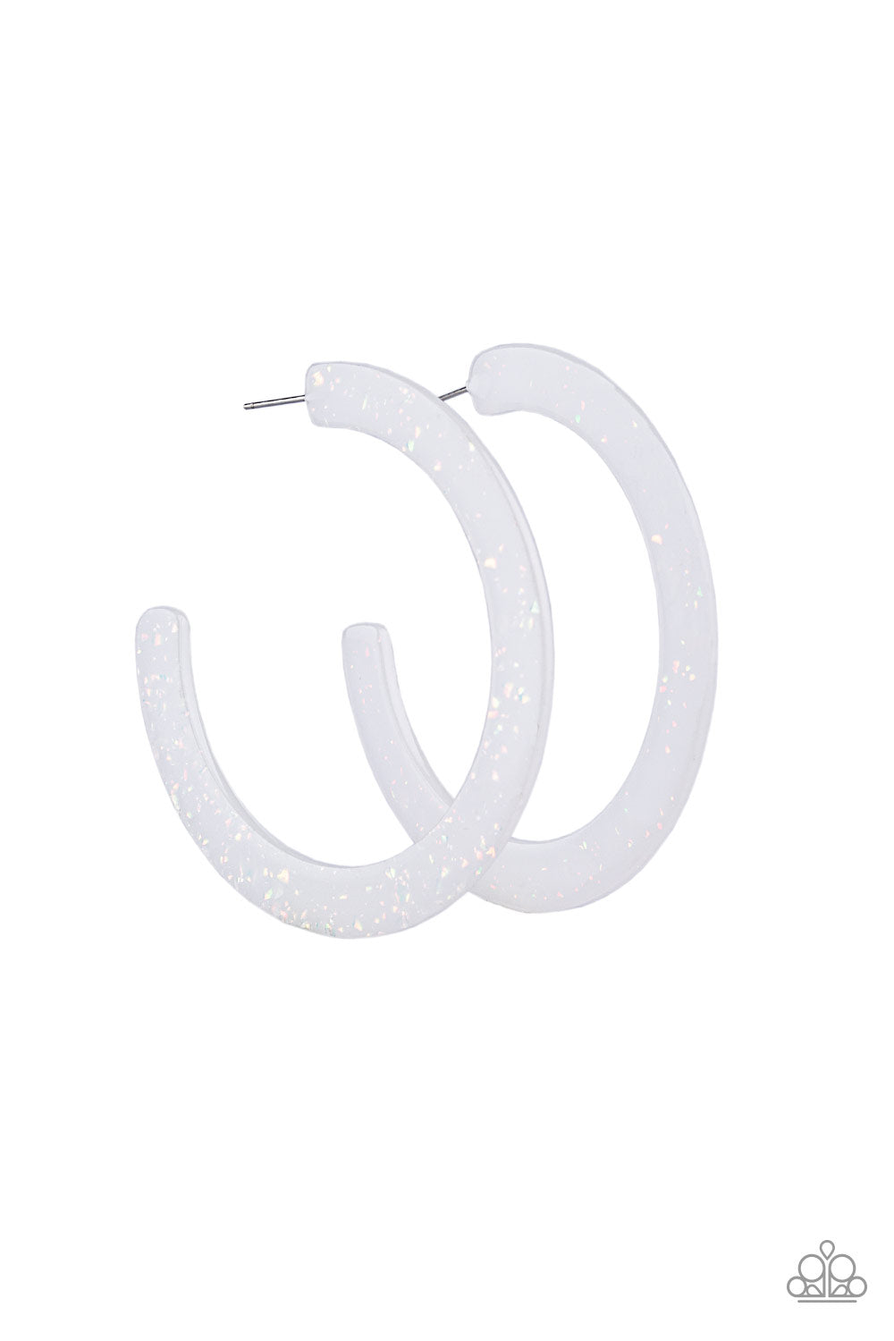 Paparazzi Accessories Haute Tamale - White Hoop Earrings - Lady T Accessories