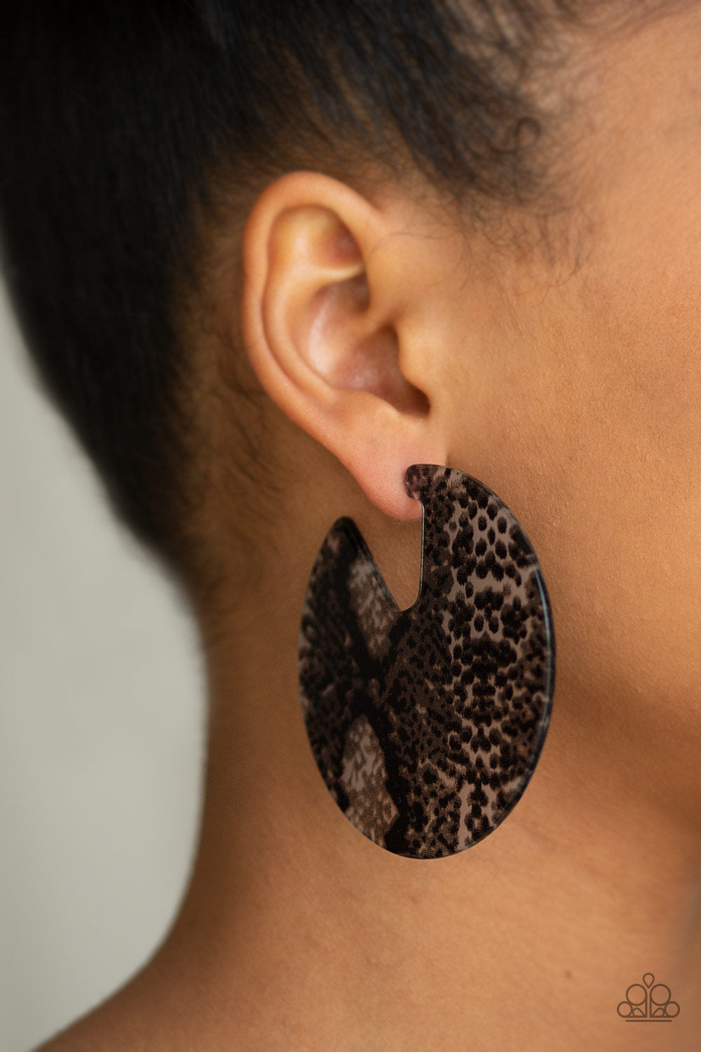 Paparazzi Accessories Hit or HISS - Black Hoop Earrings - Lady T Accessories