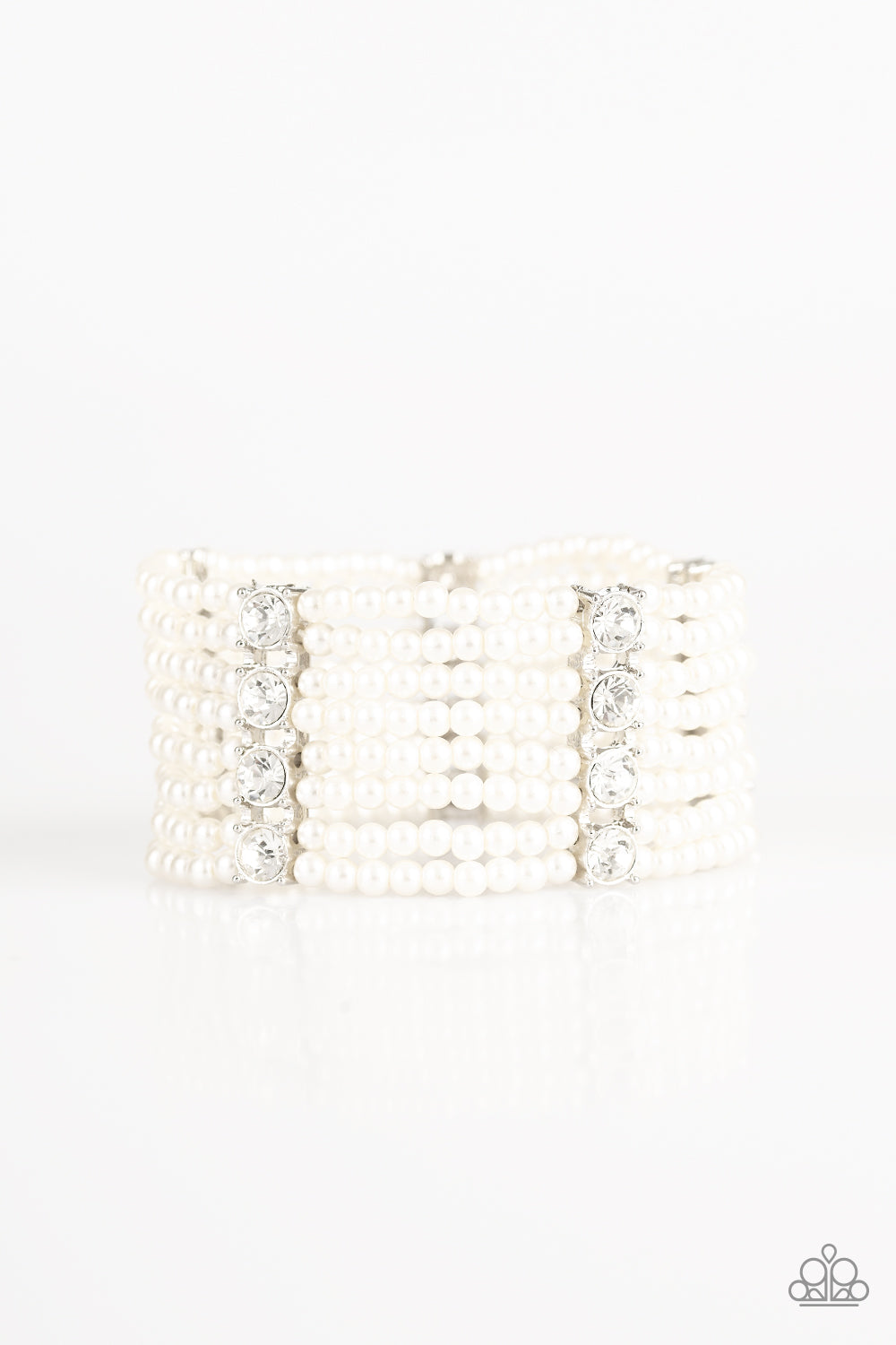 Paparazzi Accessories Get in Line - White Bracelets - Lady T Accessories