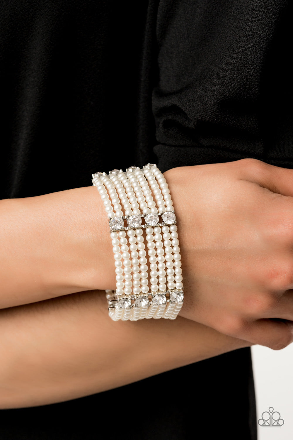 Paparazzi Accessories Get in Line - White Bracelets - Lady T Accessories