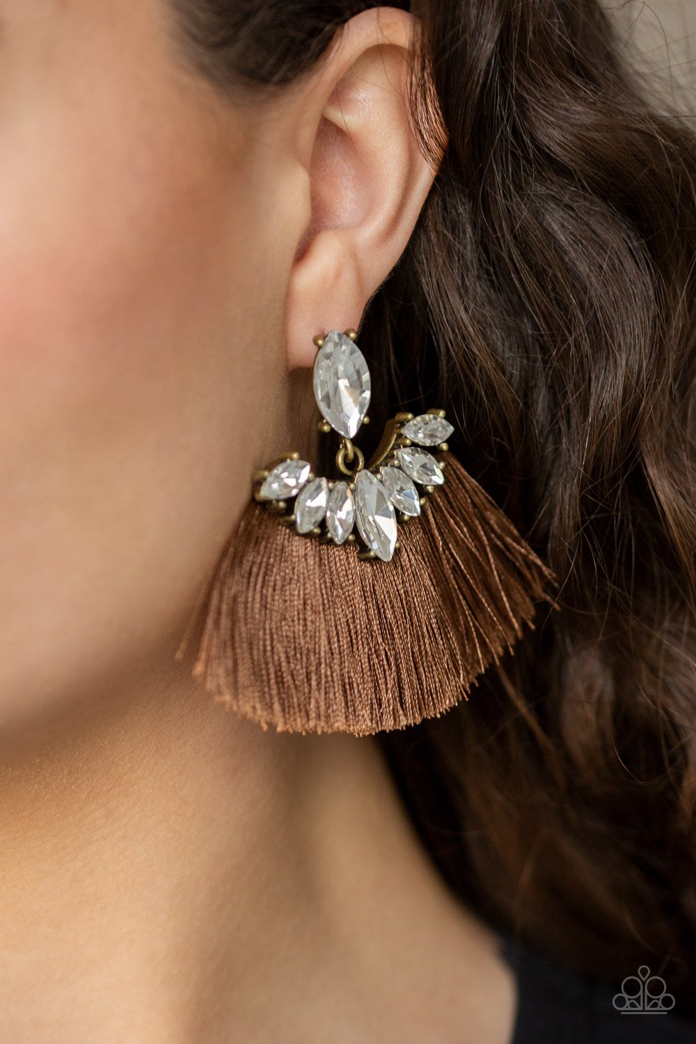 Paparazzi Accessories Formal Flair - Brown Earrings - Lady T Accessories