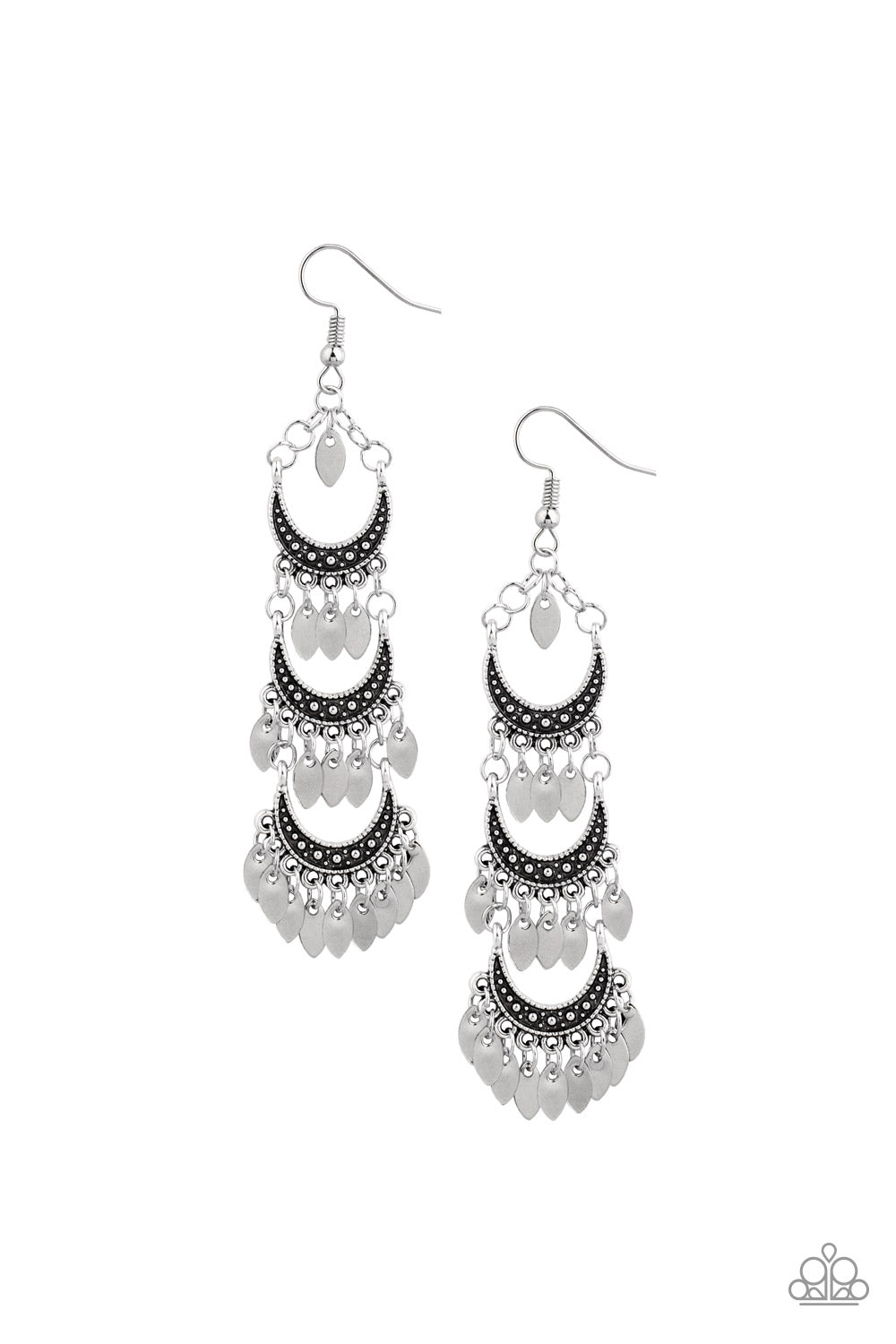 Paparazzi Accessories Take Your Chime - Silver Earrings - Lady T Accessories